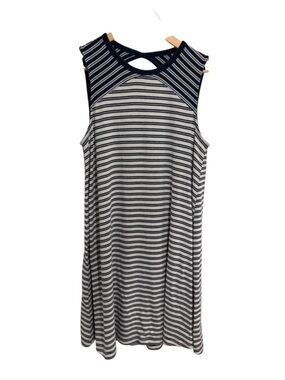 GAP Women’s Navy & White Striped Softspun Sleeveless Tank Dress Cutout Open Back